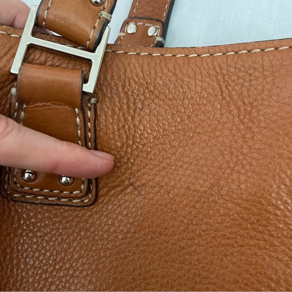 Vintage Y2K Fossil Leather Shoulder Bag Tan - Picture 5 of 12